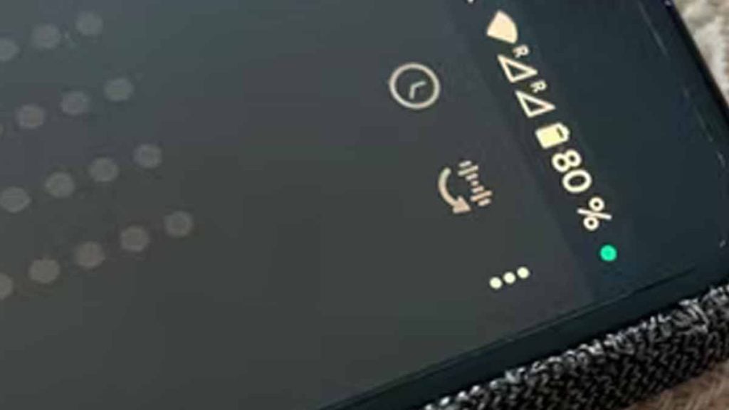 grüne Punkt im Handy-Display